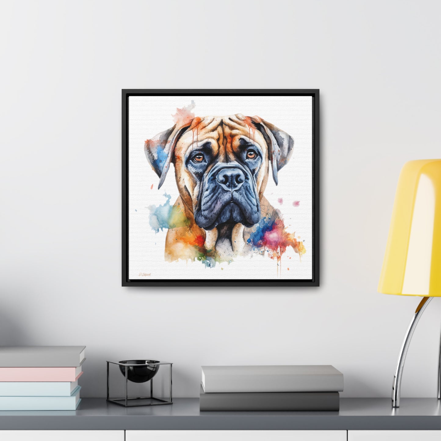 Bullmastiff 2 Gallery Canvas Wraps, Square Frame