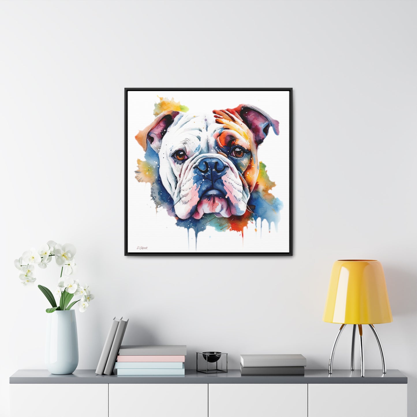 bulldog 4 Gallery Canvas Wraps, Square Frame