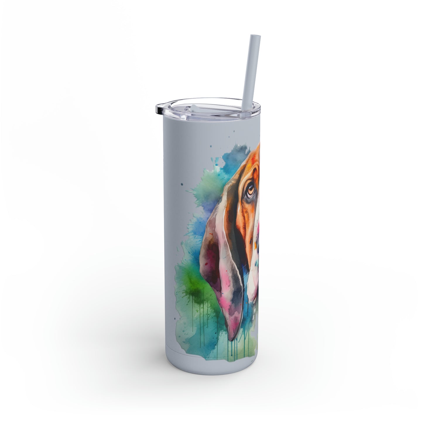 Basset Hound 3 Maars Maker Skinny Matte Tumbler, 20oz