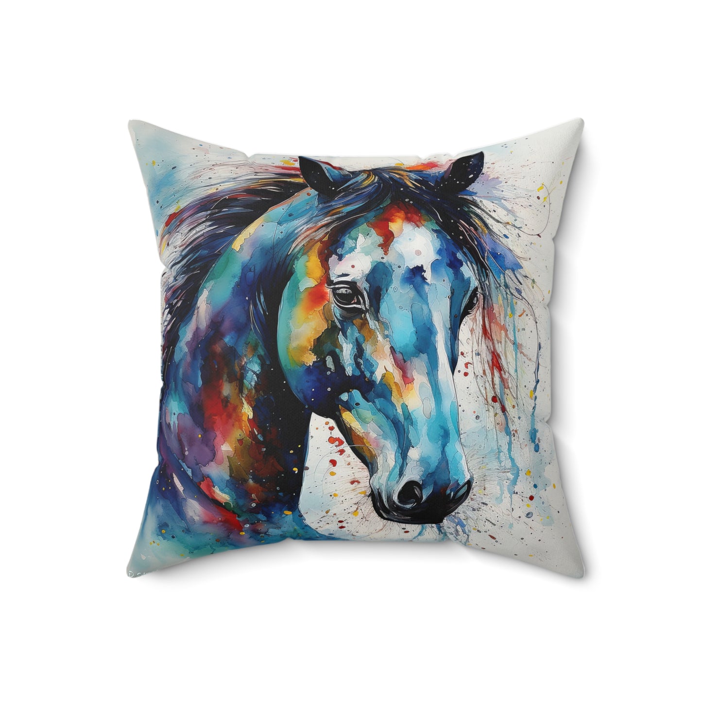 Horse Rescue 5B Spun Polyester Square Pillow