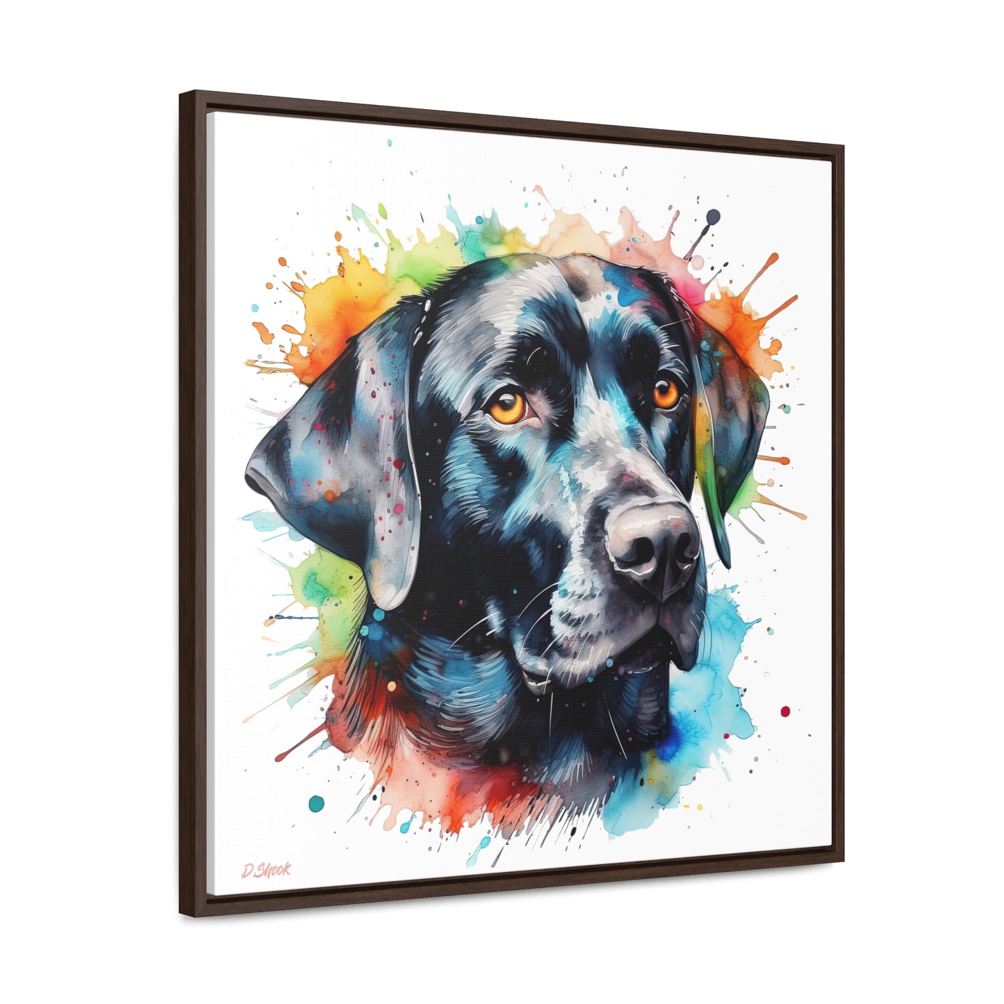 Black Lab 5 Gallery Canvas Wraps, Square Frame