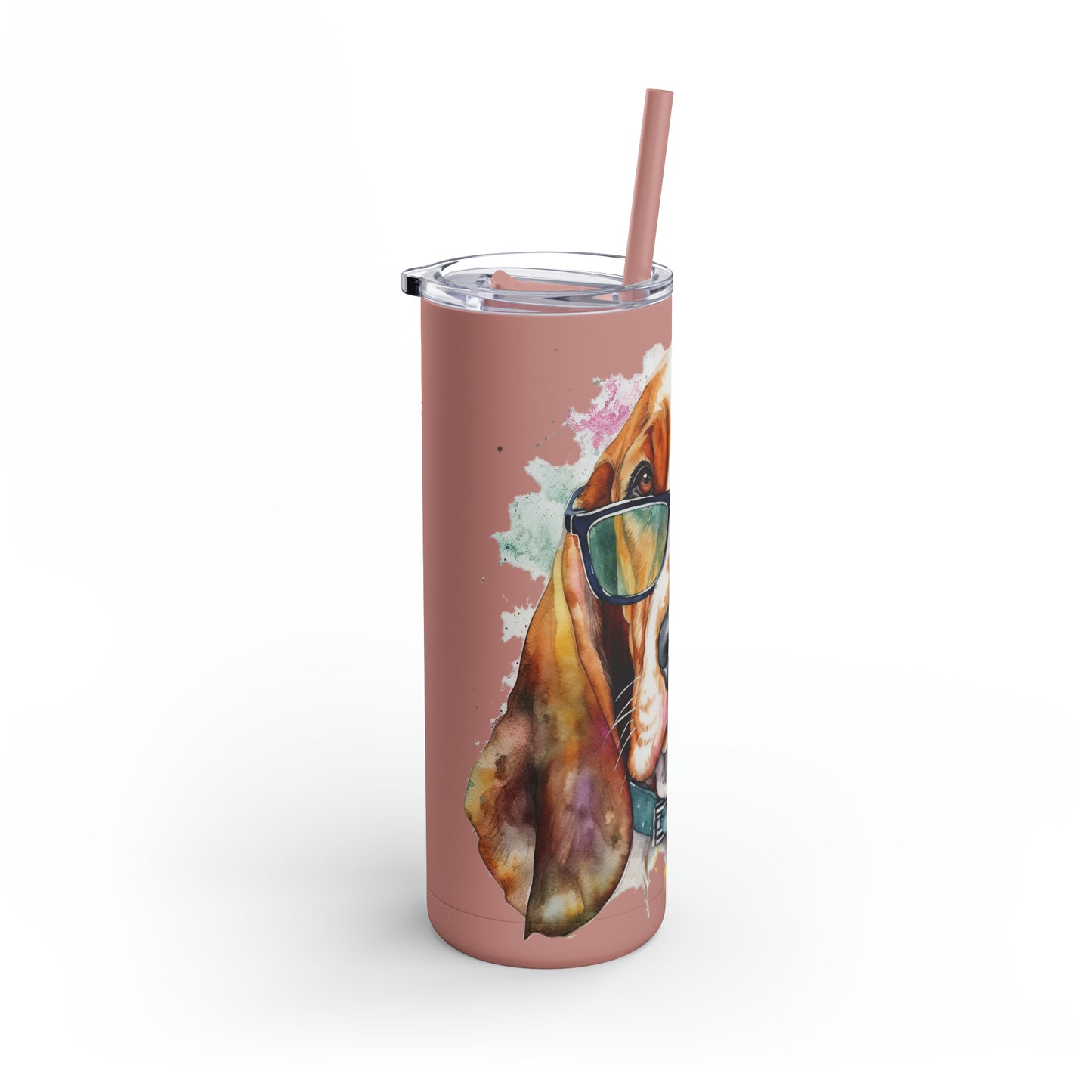 Basset Hound 6 Maars Maker Skinny Matte Tumbler, 20oz
