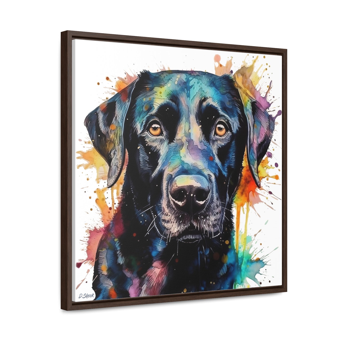 Black Lab 1 Gallery Canvas Wraps, Square Frame