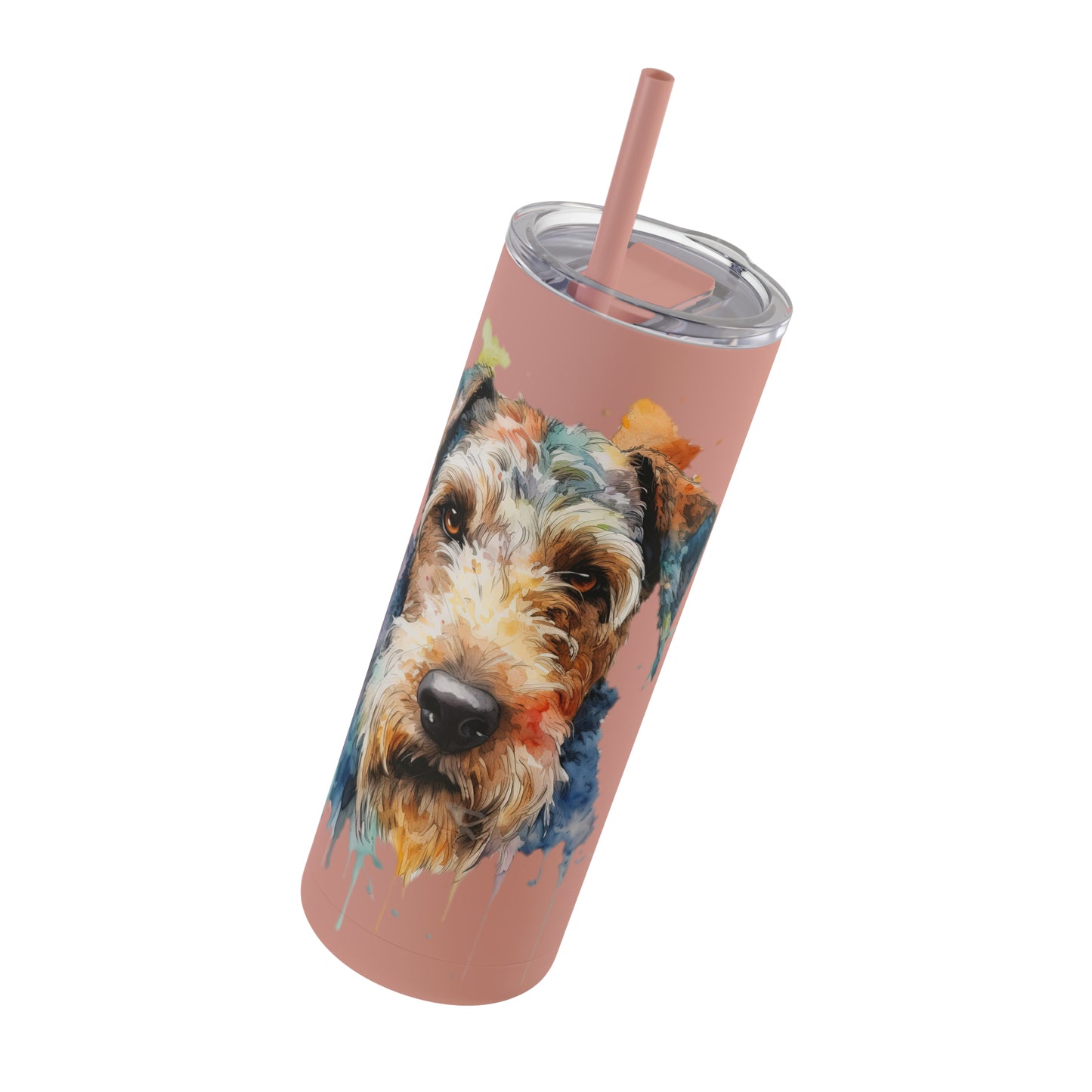 Airedale Terrier 2 Maars Maker Skinny Matte Tumbler, 20oz