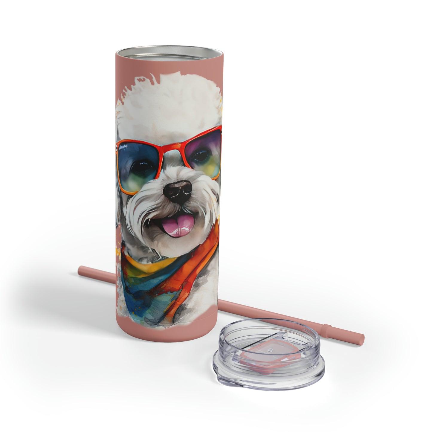 Bichon Frise 5 Maars Maker Skinny Matte Tumbler, 20oz