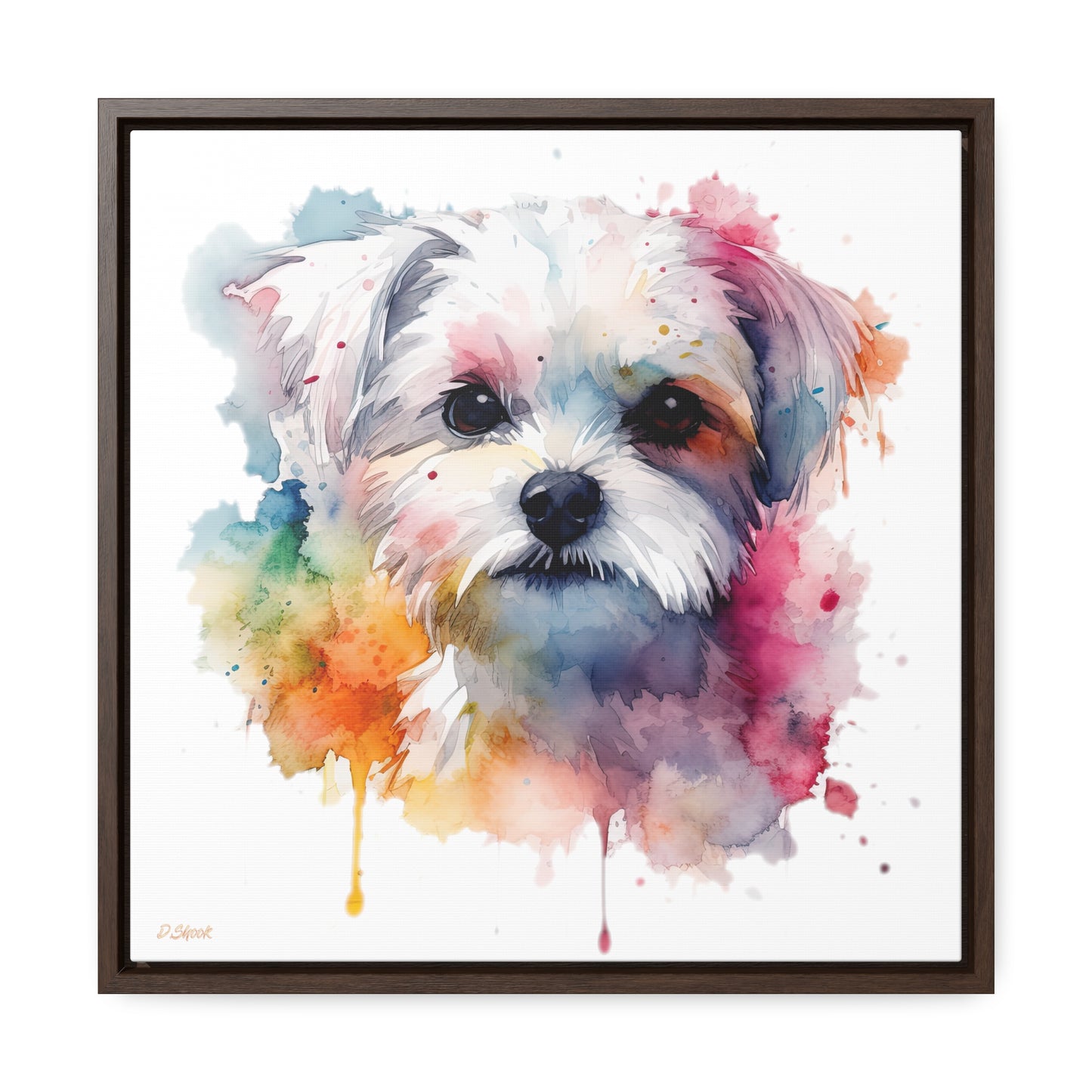 Maltese Dog 1 Gallery Canvas Wraps, Square Frame