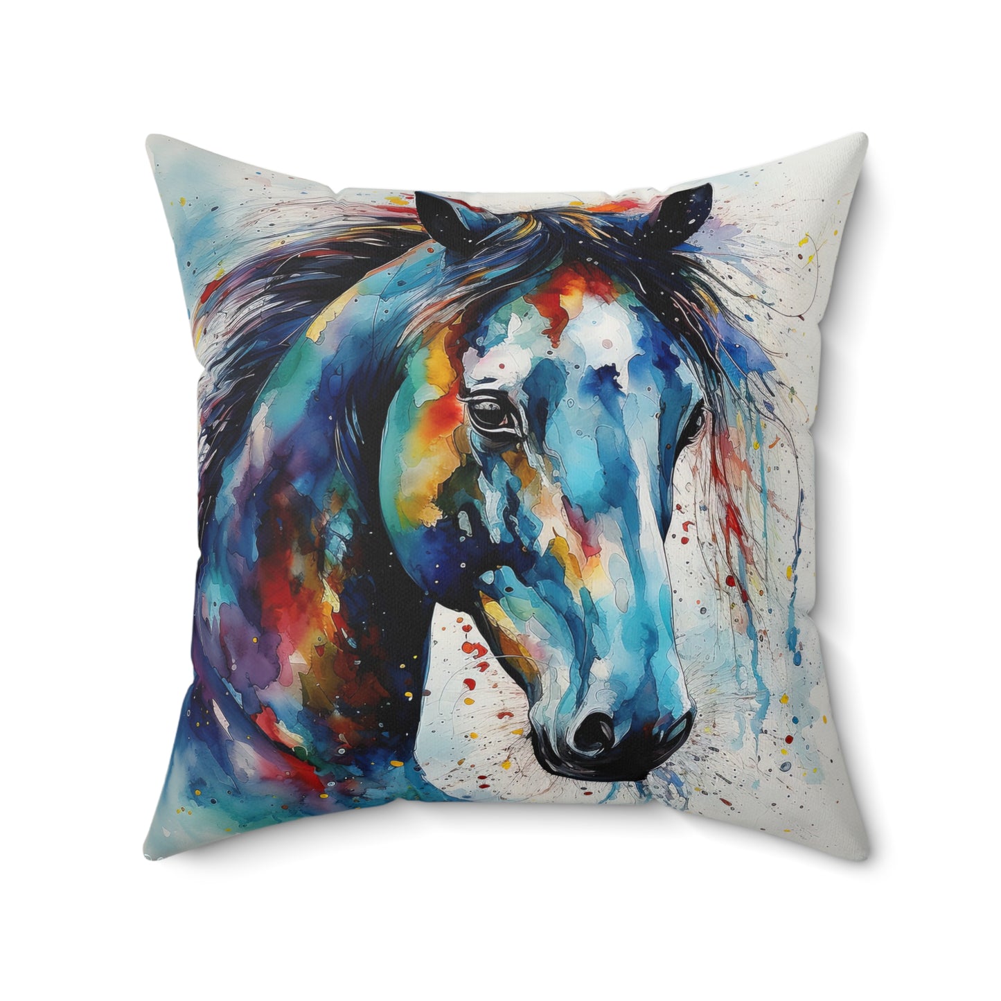 Horse Rescue 5B Spun Polyester Square Pillow