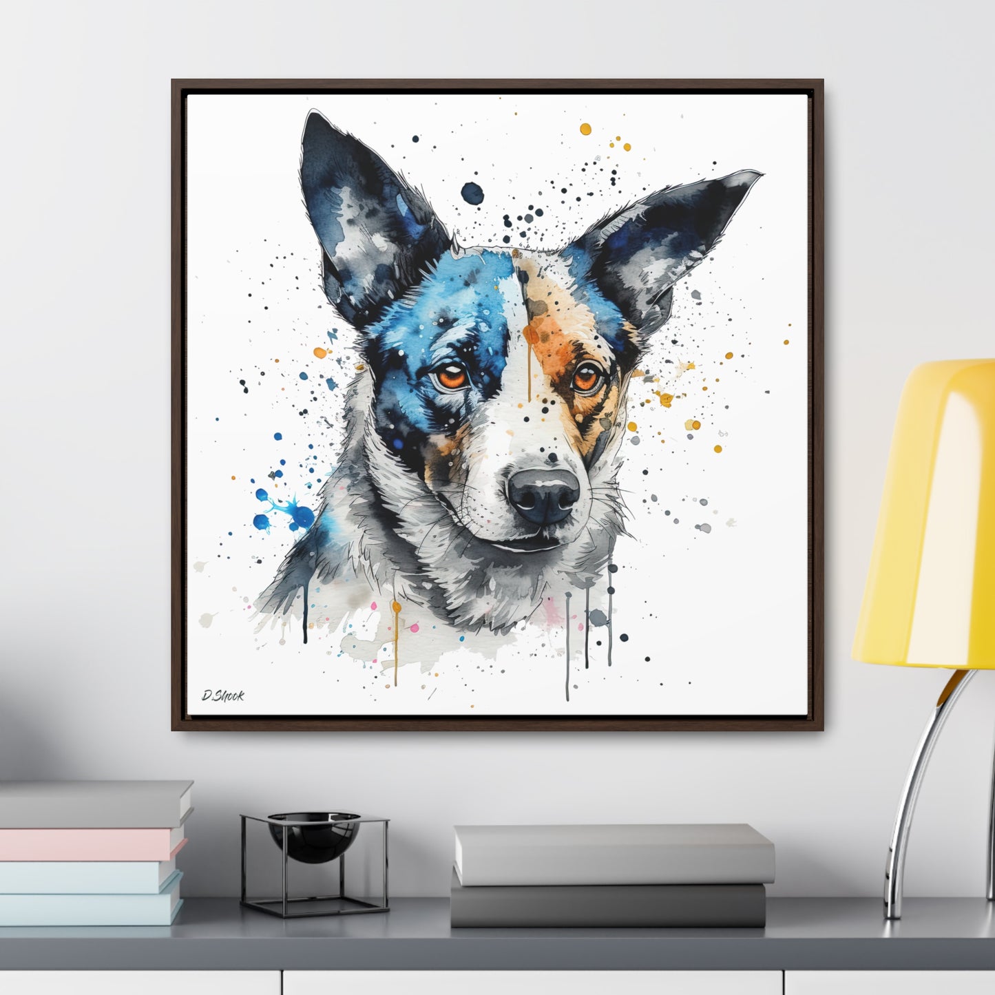 Blue Heeler 1 Gallery Canvas Wraps, Square Frame