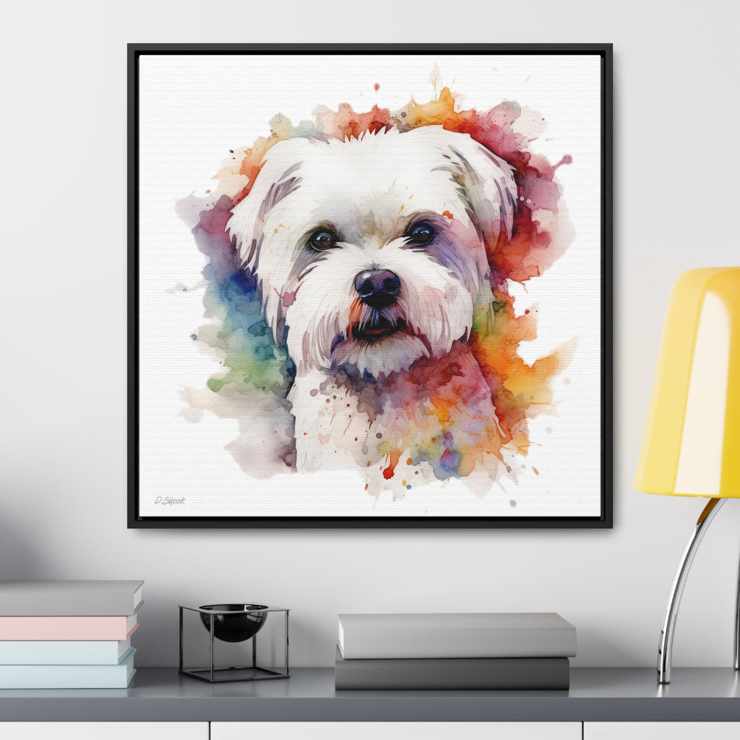 Maltese Dog 2 Gallery Canvas Wraps, Square Frame
