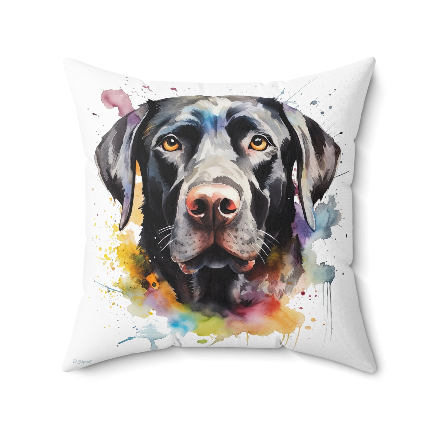 Black Lab 6 Spun Polyester Square Pillow