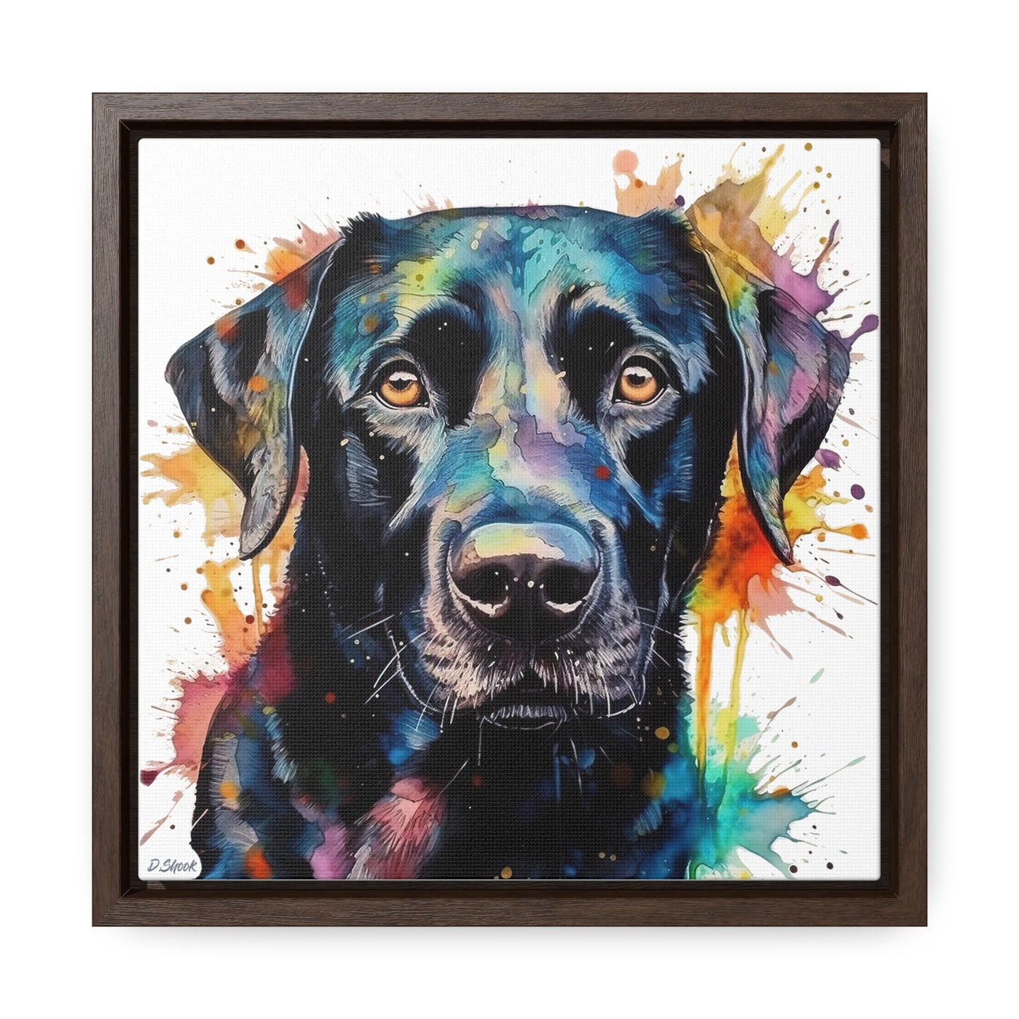 Black Lab 1 Gallery Canvas Wraps, Square Frame