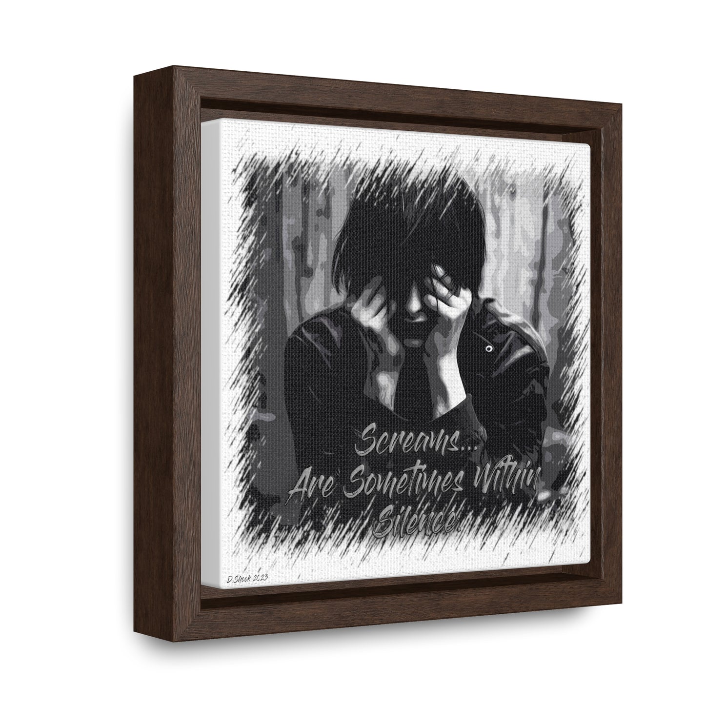 Print Title: Screams, Gallery Canvas Wraps, Square Frame