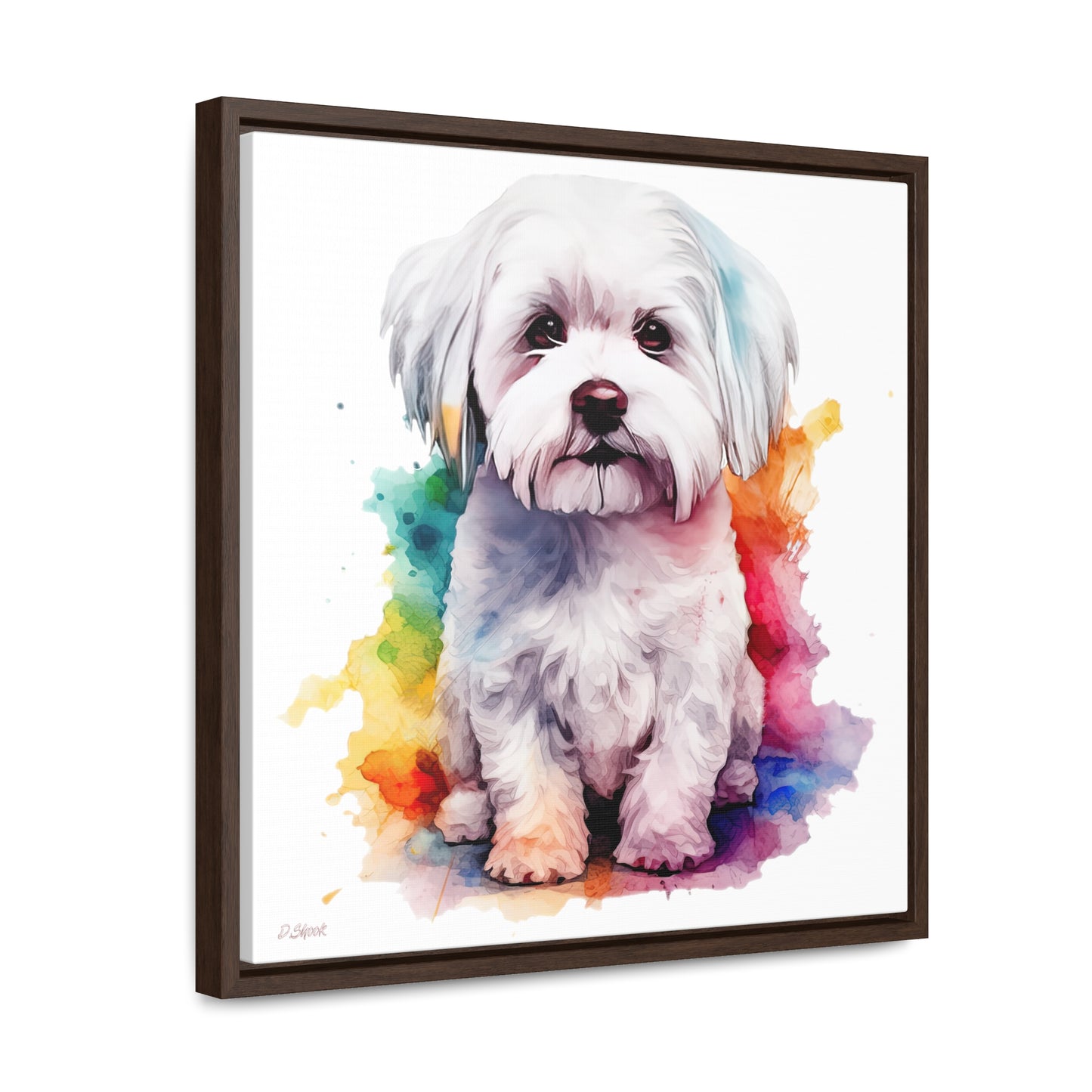 Maltese Dog 3 Gallery Canvas Wraps, Square Frame
