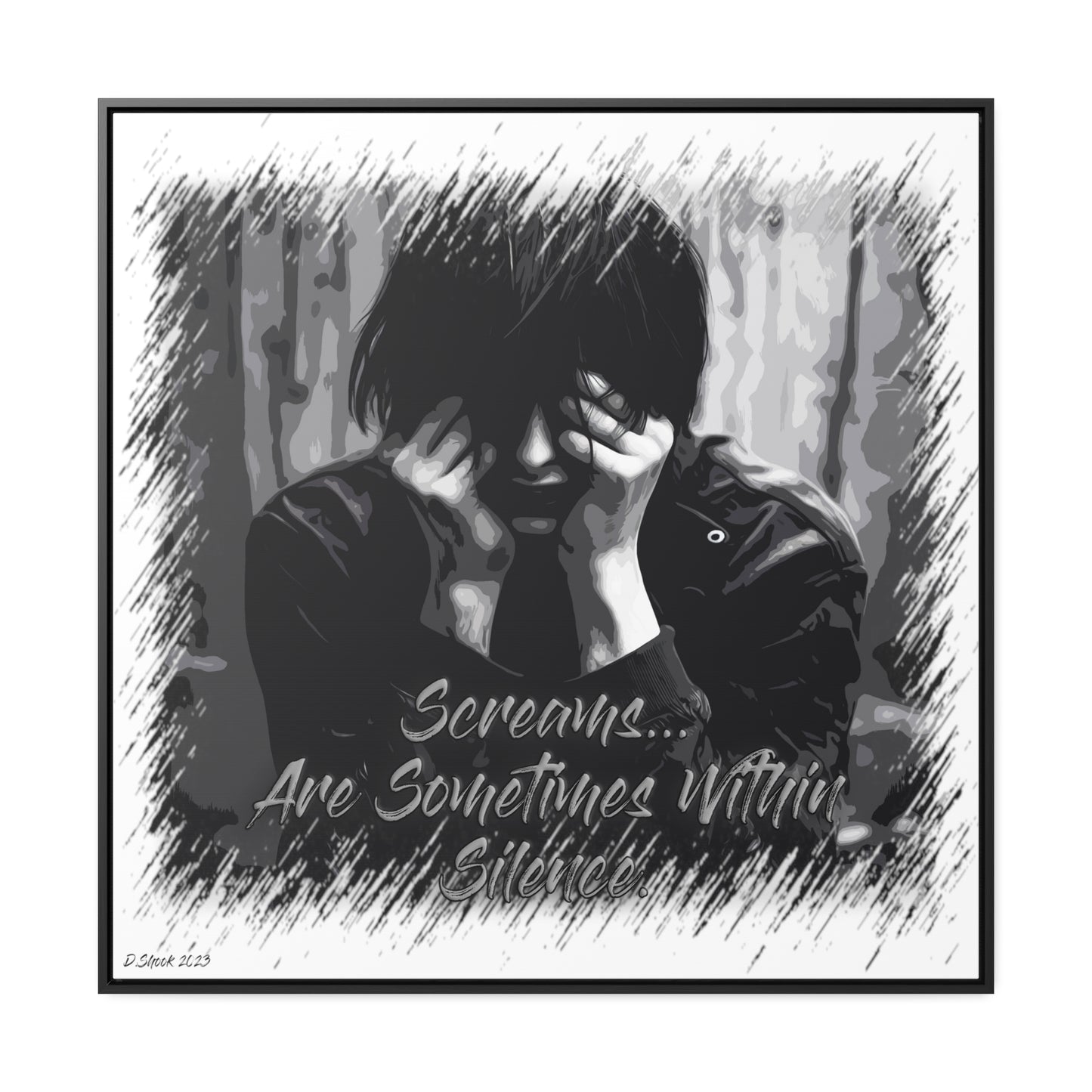Print Title: Screams, Gallery Canvas Wraps, Square Frame