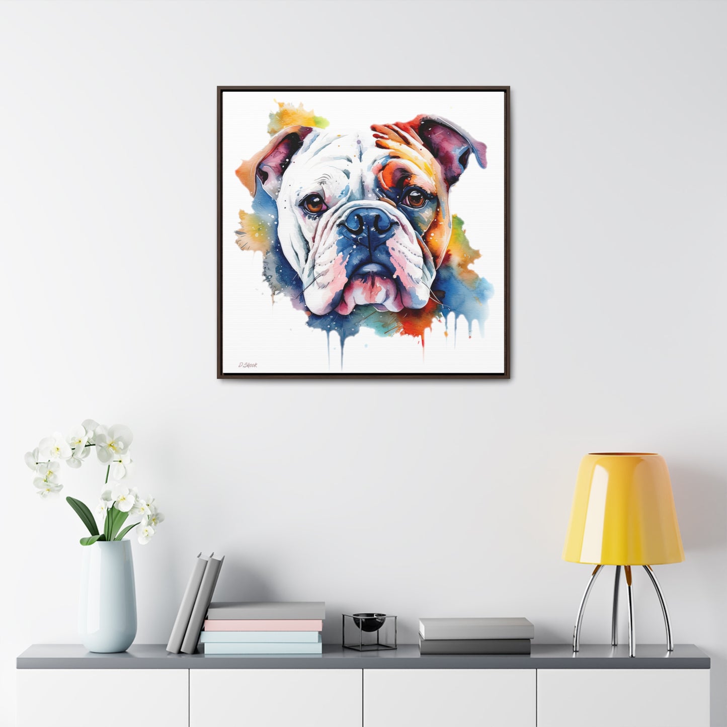 bulldog 4 Gallery Canvas Wraps, Square Frame