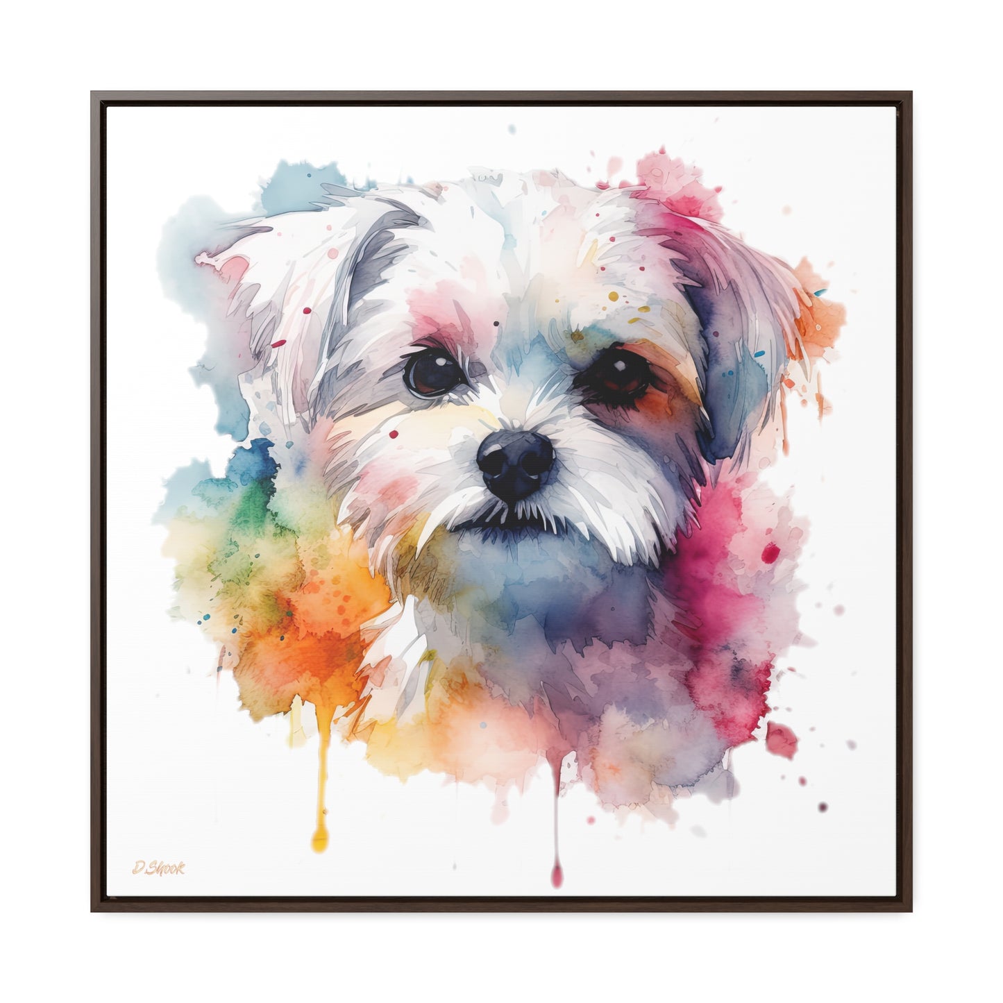 Maltese Dog 1 Gallery Canvas Wraps, Square Frame
