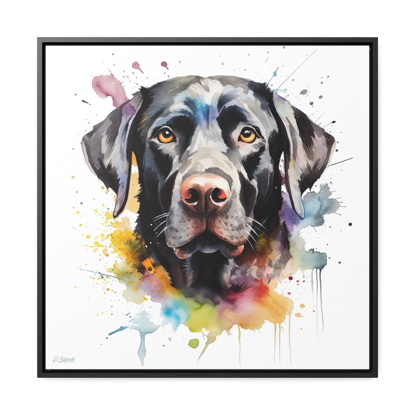 Black Lab 6 Gallery Canvas Wraps, Square Frame