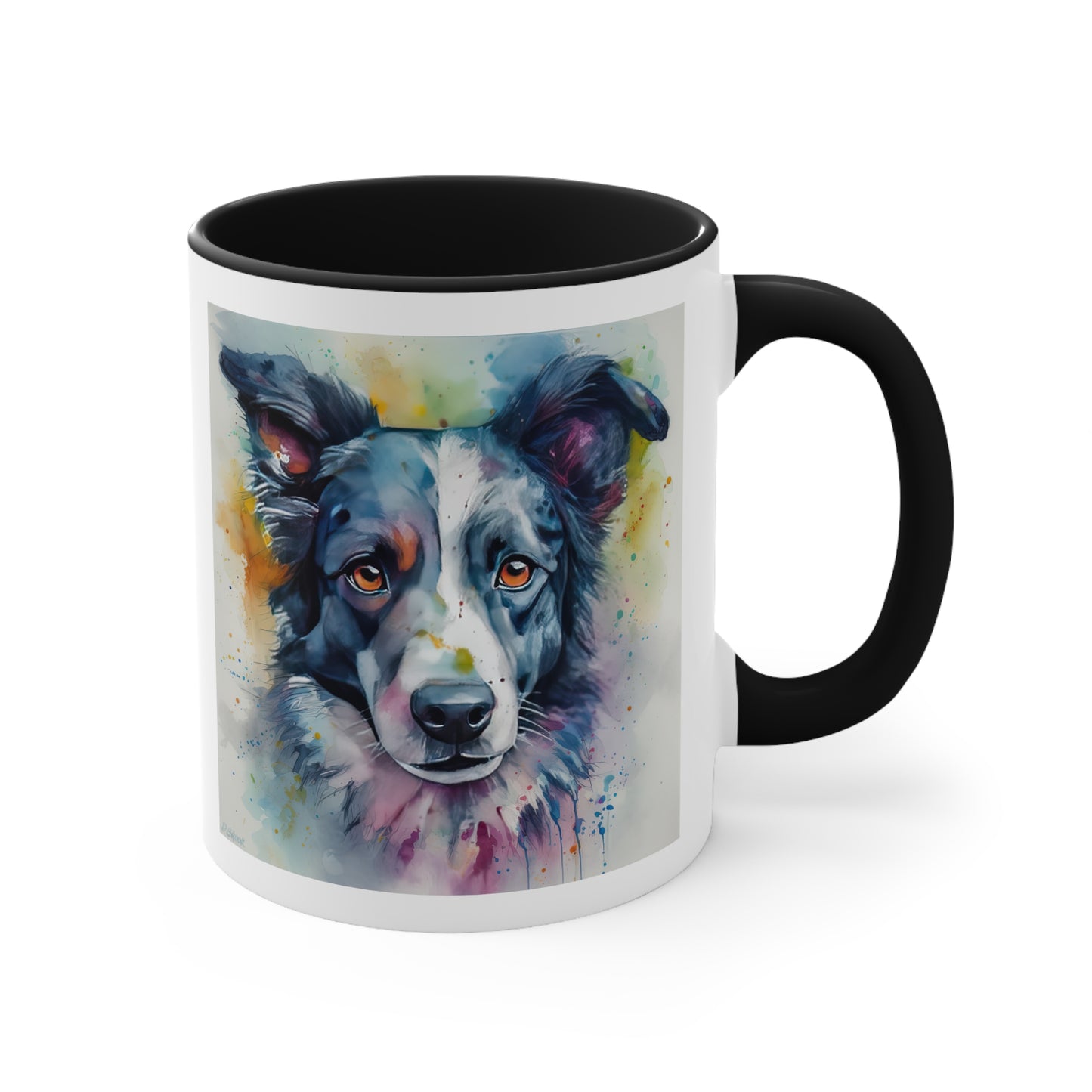 Border Collie 4 Accent Mugs