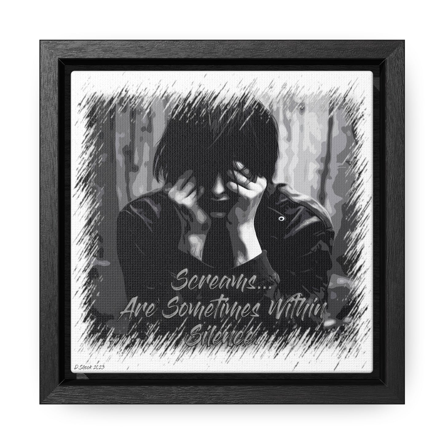 Print Title: Screams, Gallery Canvas Wraps, Square Frame