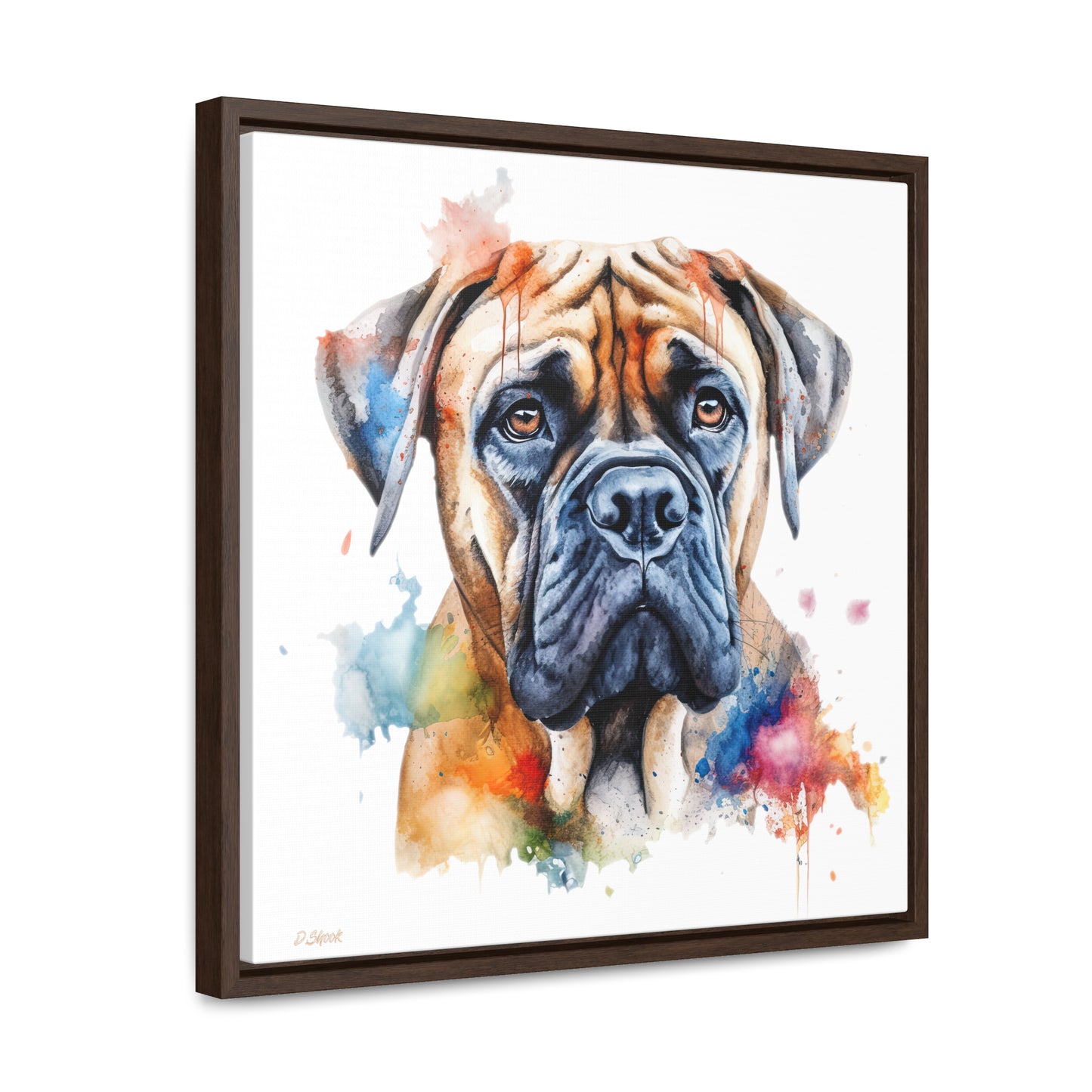 Bullmastiff 2 Gallery Canvas Wraps, Square Frame