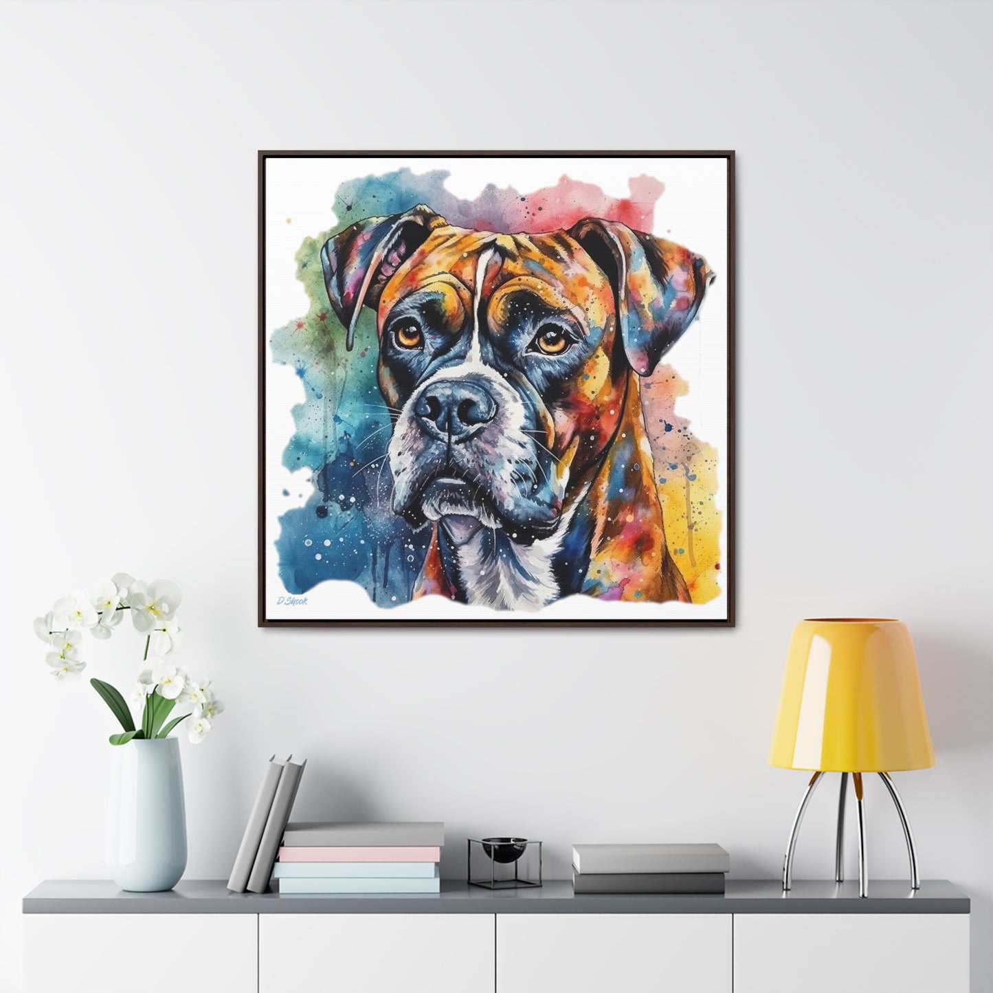 Boxer 3 Gallery Canvas Wraps, Square Frame