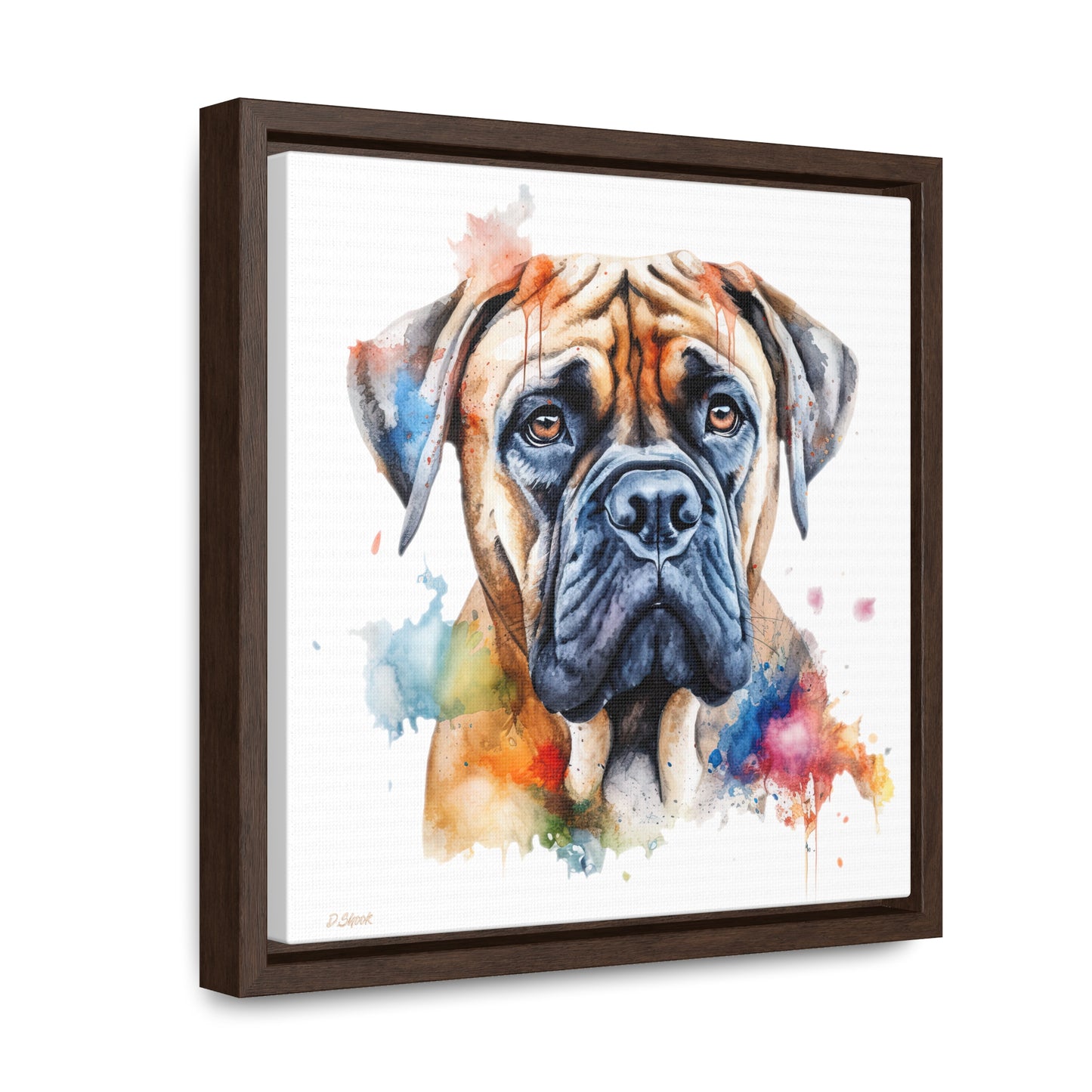 Bullmastiff 2 Gallery Canvas Wraps, Square Frame