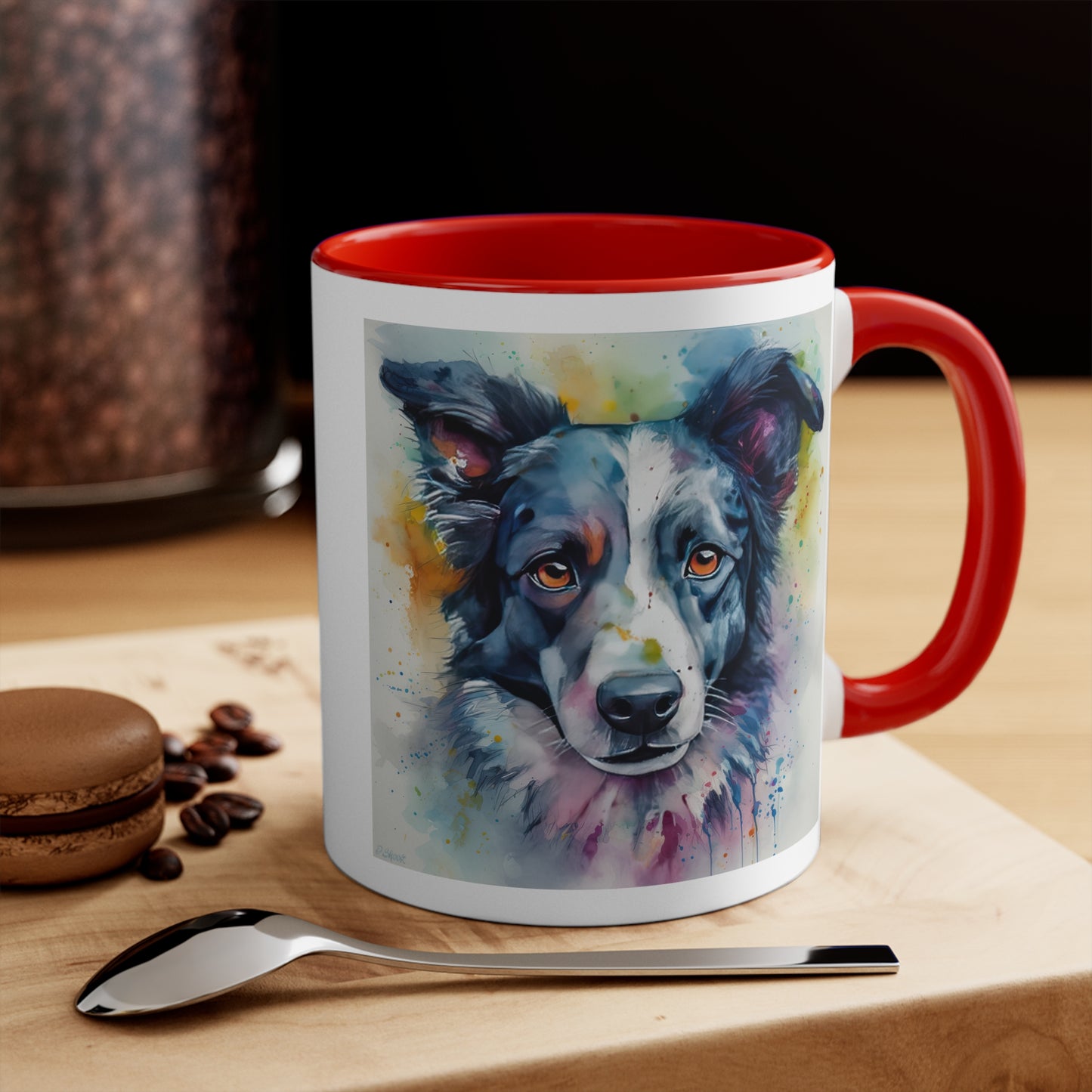 Border Collie 4 Accent Mugs