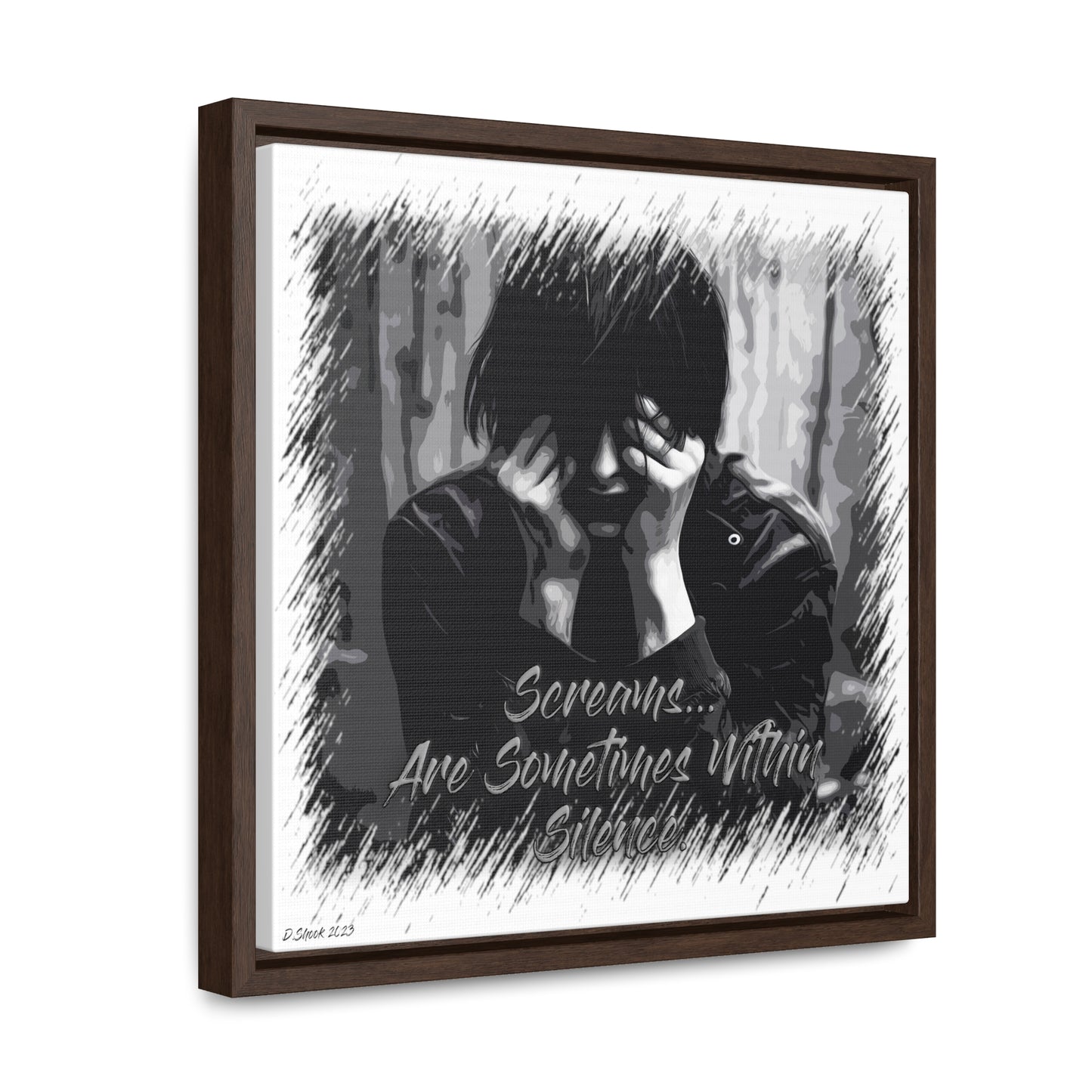 Print Title: Screams, Gallery Canvas Wraps, Square Frame