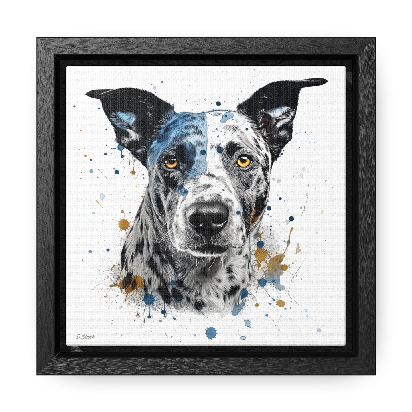 Blue Heeler 4 Gallery Canvas Wraps, Square Frame
