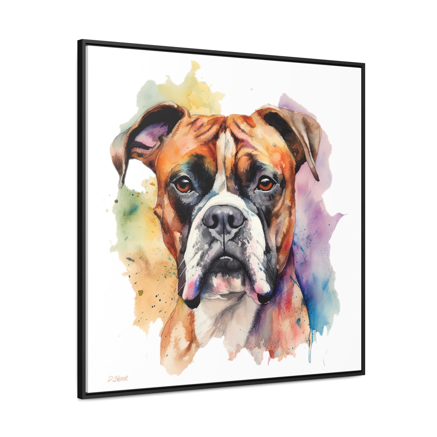 Boxer 2 Gallery Canvas Wraps, Square Frame