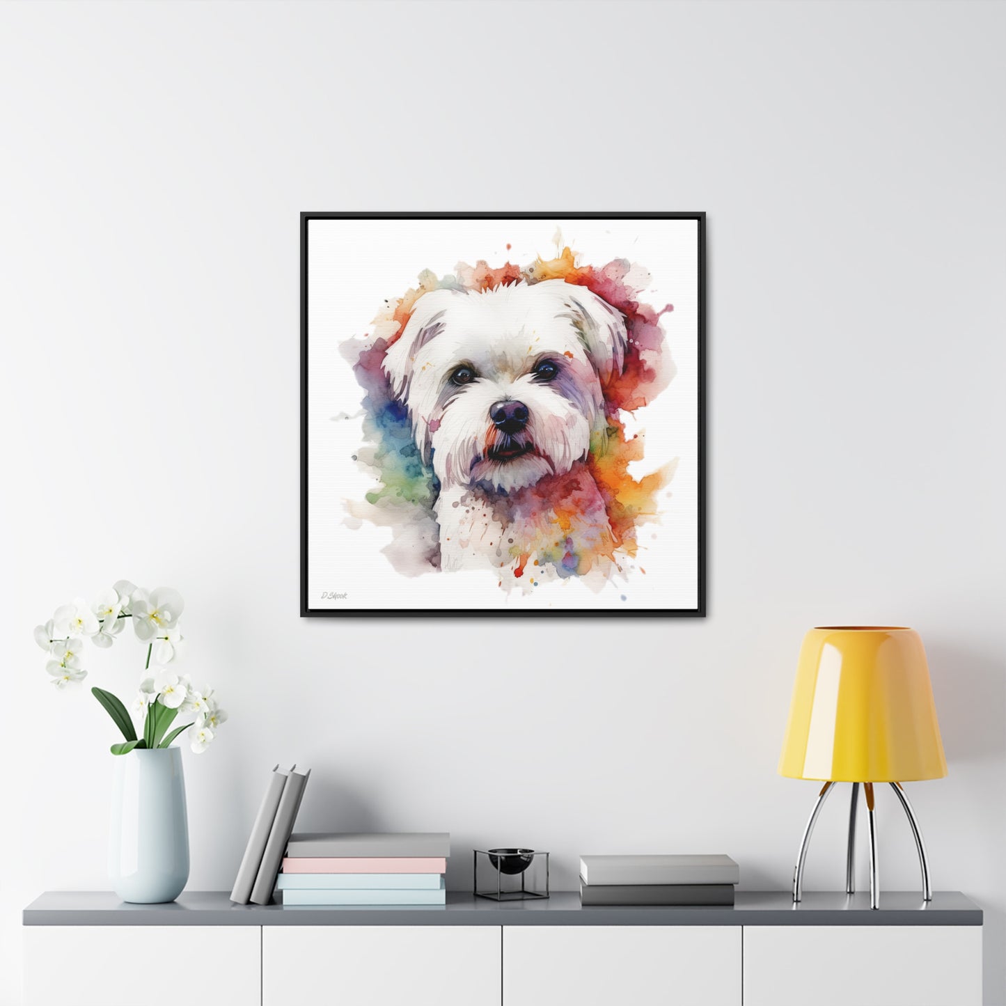 Maltese Dog 2 Gallery Canvas Wraps, Square Frame