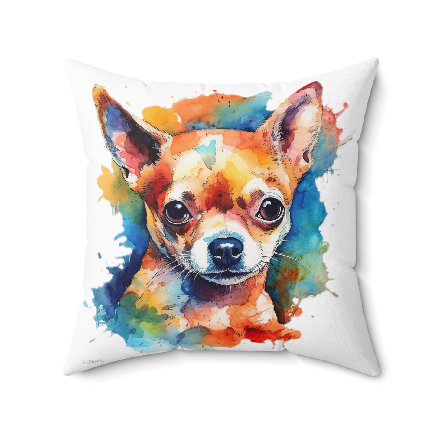 Chihuahua 6 Spun Polyester Square Pillow