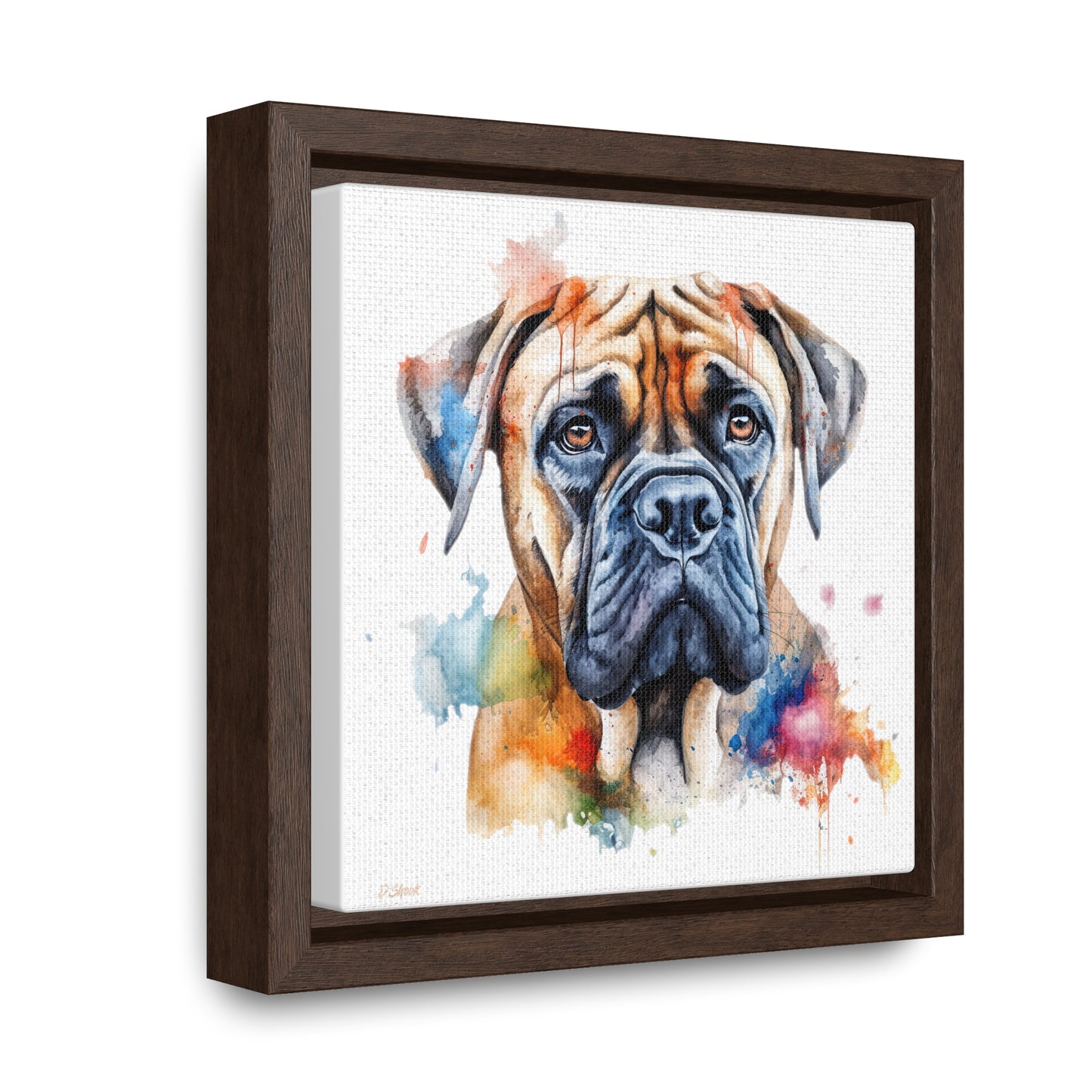 Bullmastiff 2 Gallery Canvas Wraps, Square Frame