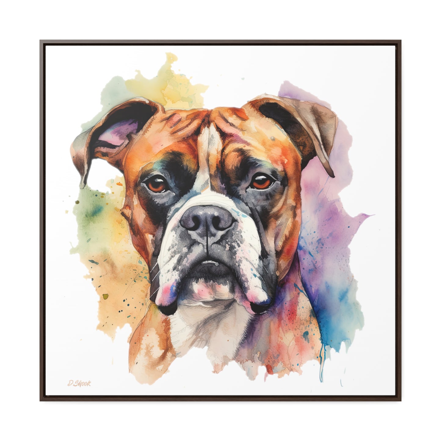 Boxer 2 Gallery Canvas Wraps, Square Frame