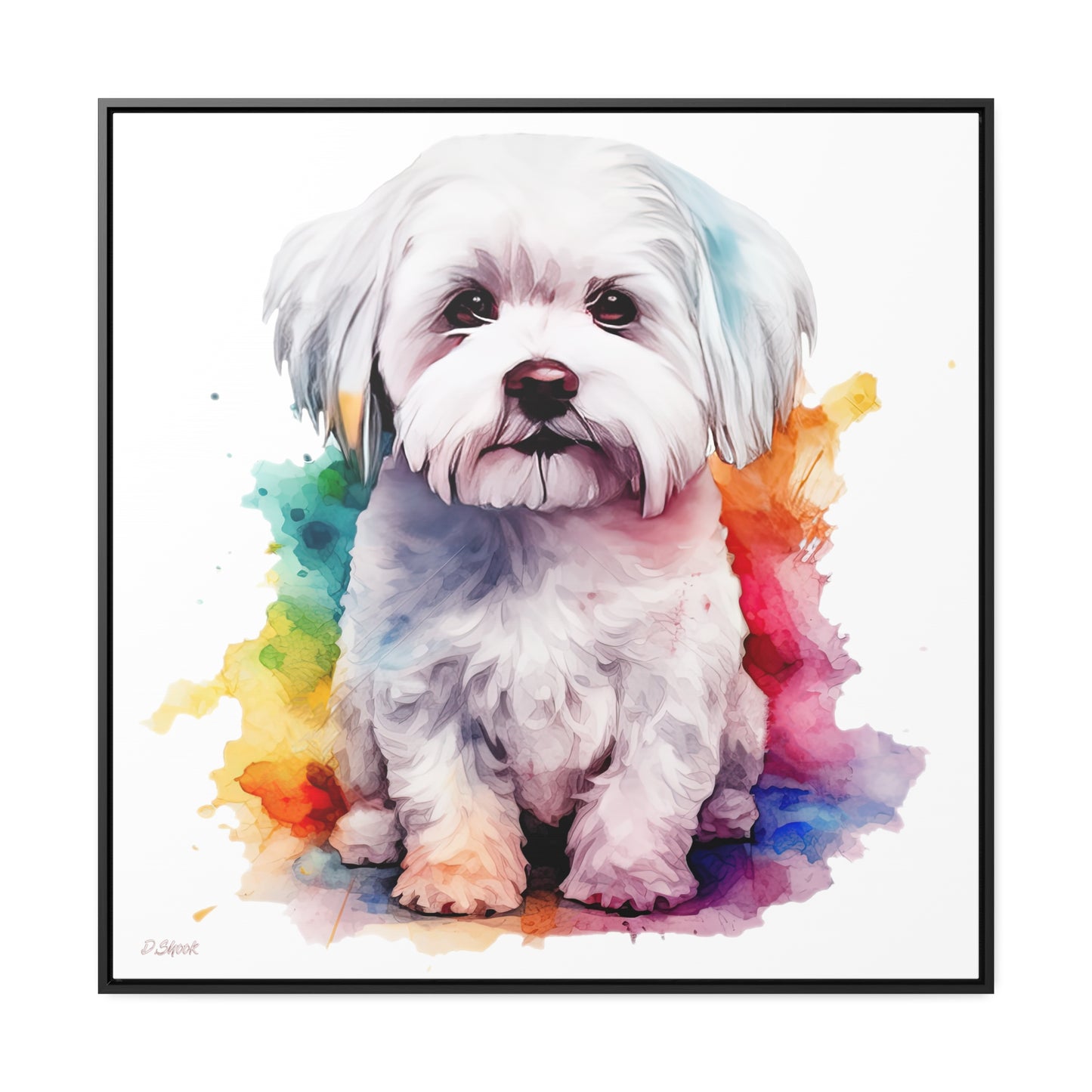 Maltese Dog 3 Gallery Canvas Wraps, Square Frame