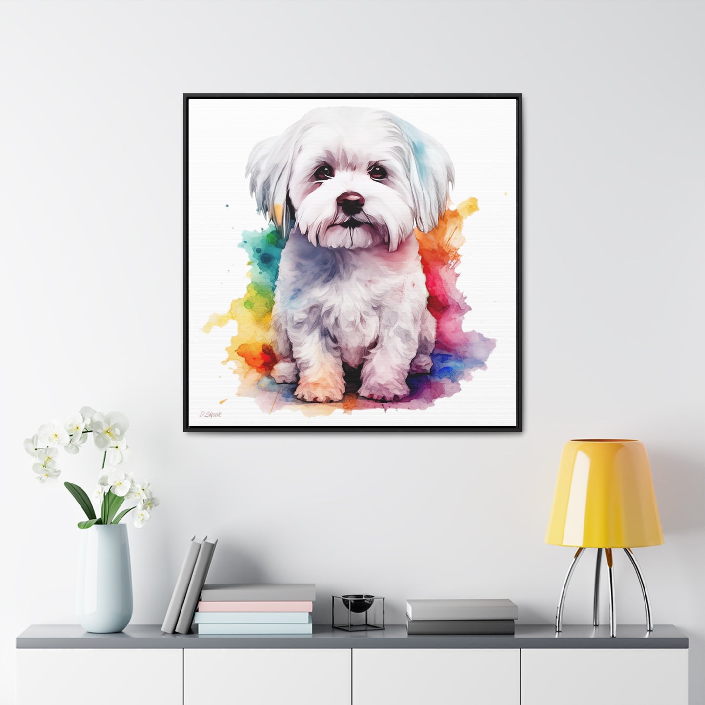 Maltese Dog 3 Gallery Canvas Wraps, Square Frame