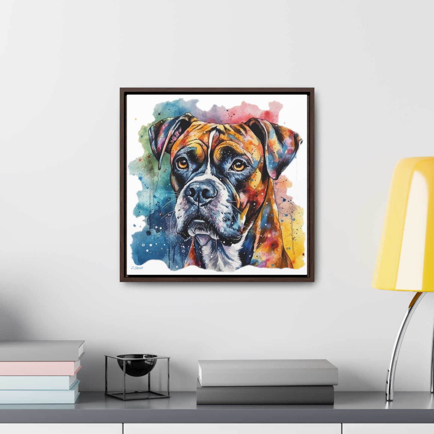 Boxer 3 Gallery Canvas Wraps, Square Frame