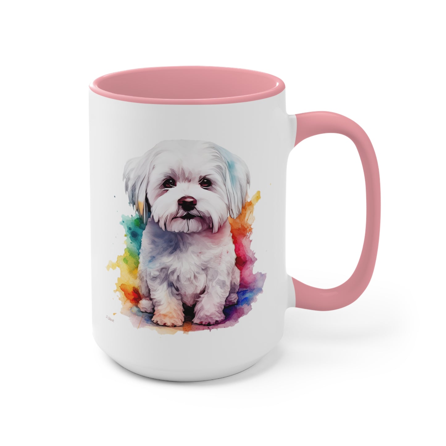 Maltese Dog 3 Accent Mugs