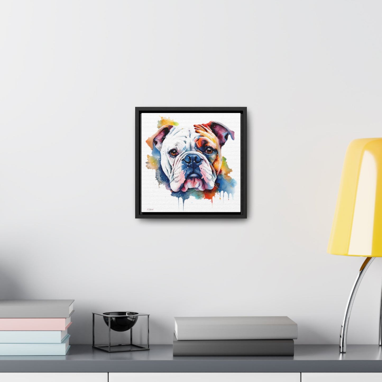 bulldog 4 Gallery Canvas Wraps, Square Frame
