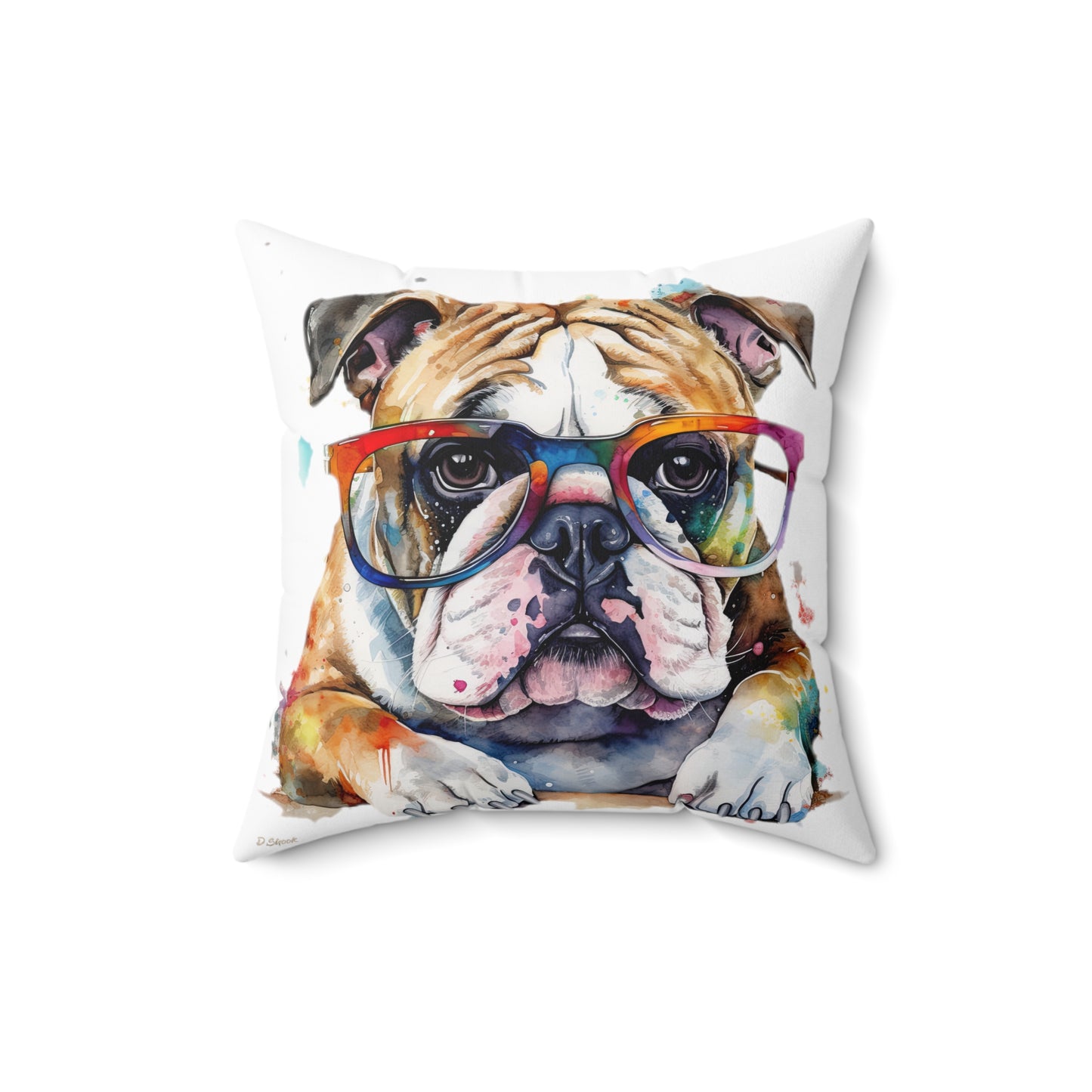 Bulldog 5 Spun Polyester Square Pillow