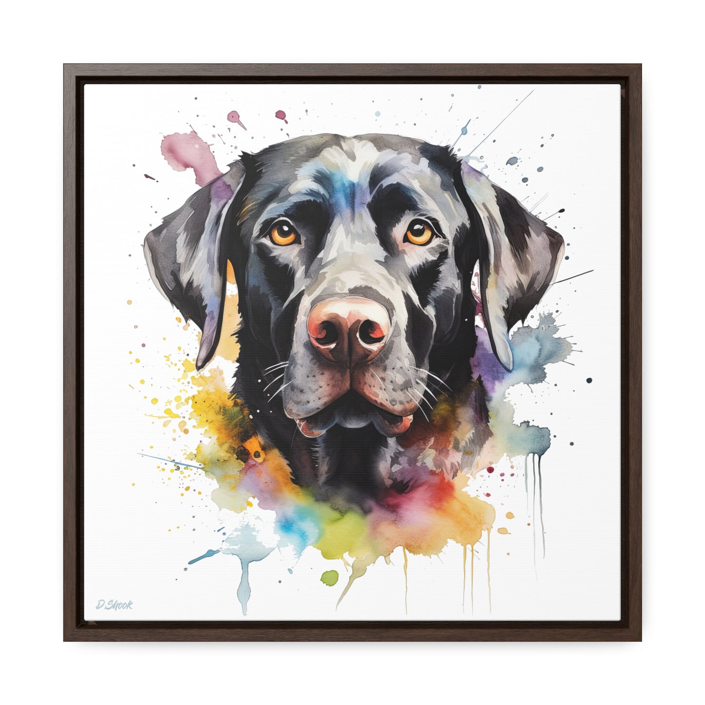 Black Lab 6 Gallery Canvas Wraps, Square Frame
