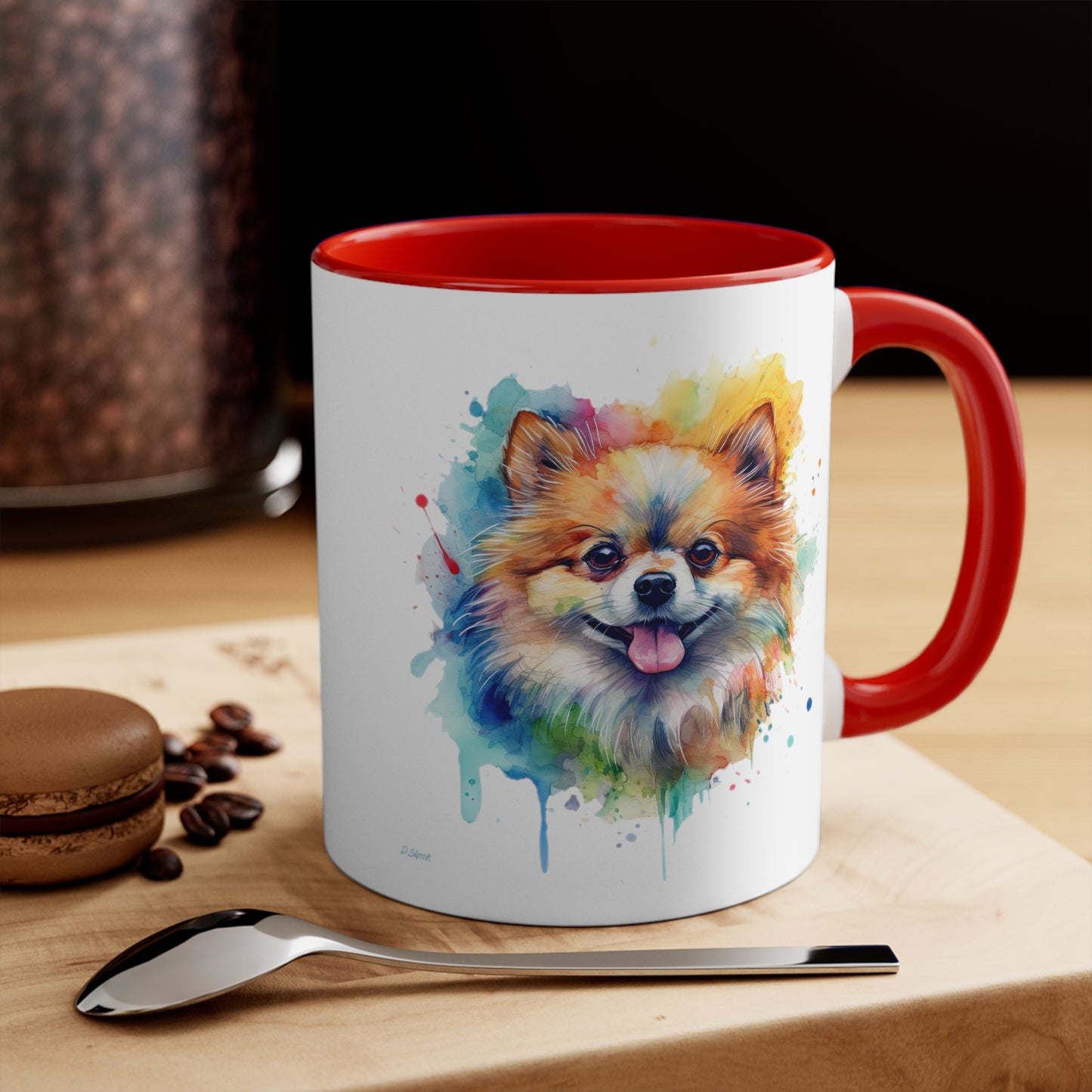 Pomeranian 4 Accent Mugs