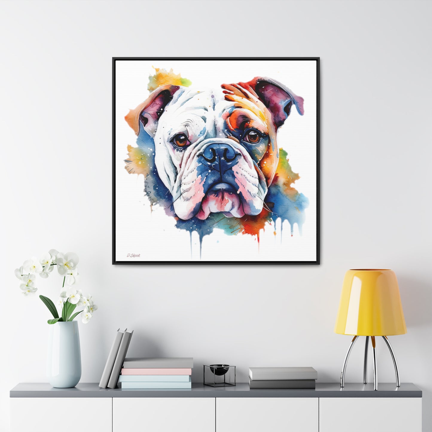 bulldog 4 Gallery Canvas Wraps, Square Frame