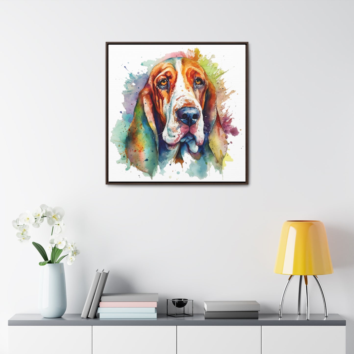 Basset Hound 1 Gallery Canvas Wraps, Square Frame