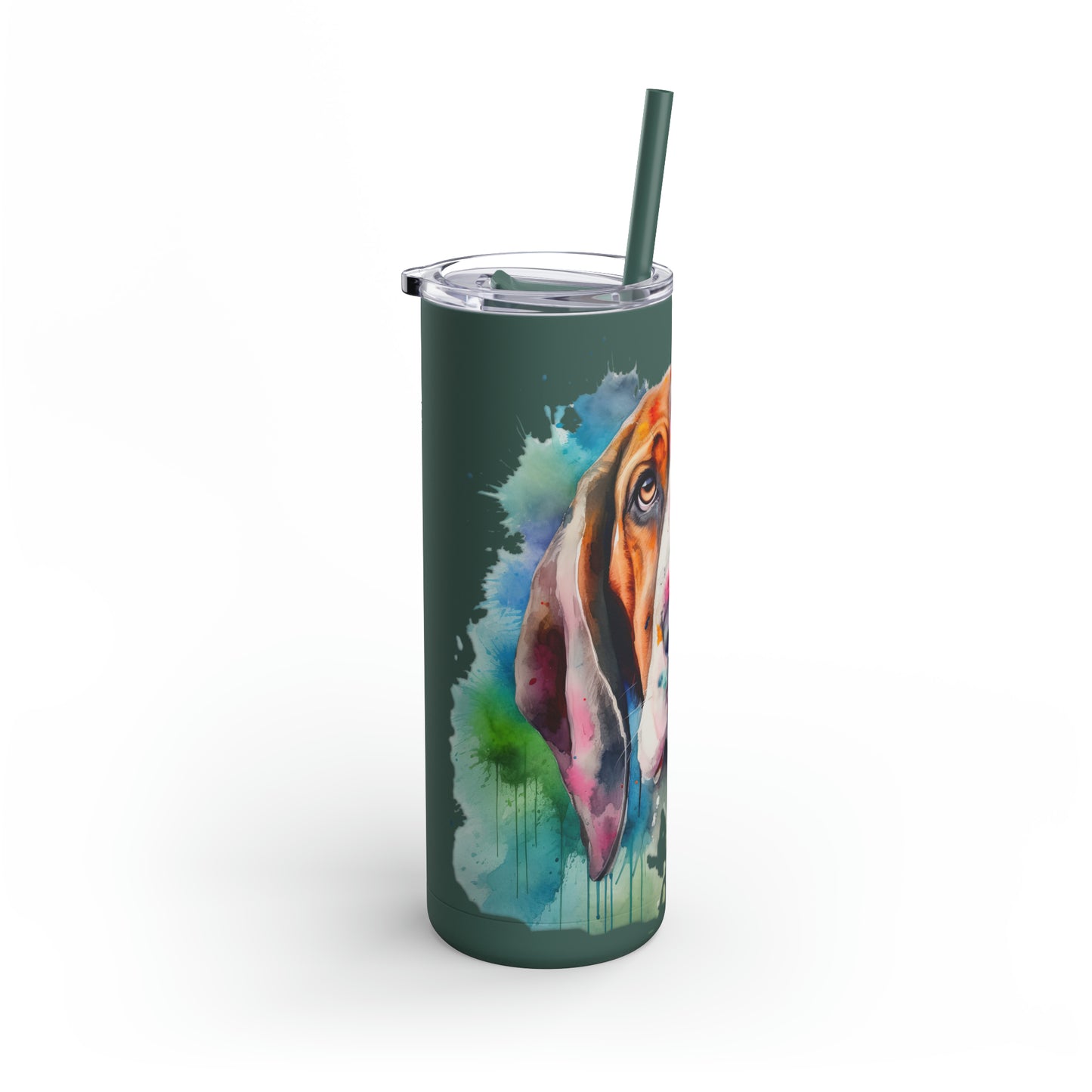 Basset Hound 3 Maars Maker Skinny Matte Tumbler, 20oz