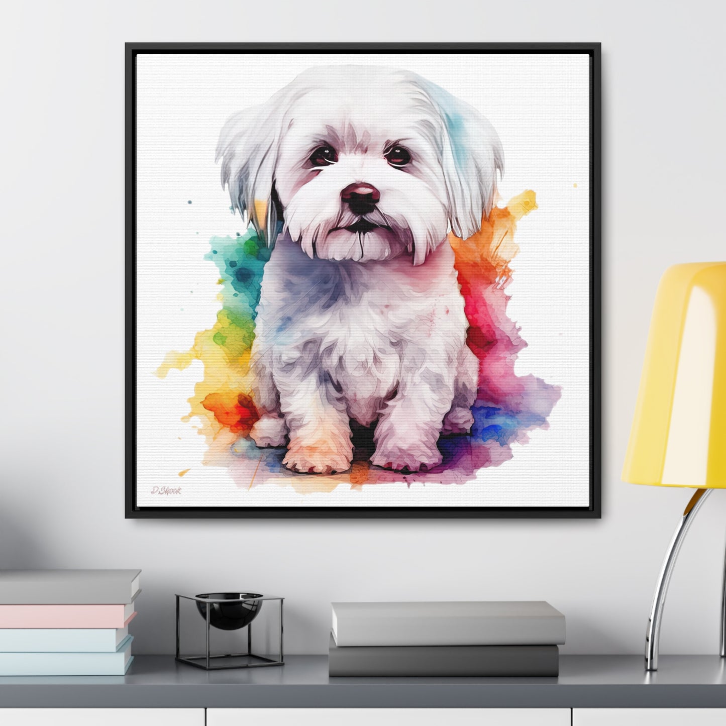Maltese Dog 3 Gallery Canvas Wraps, Square Frame
