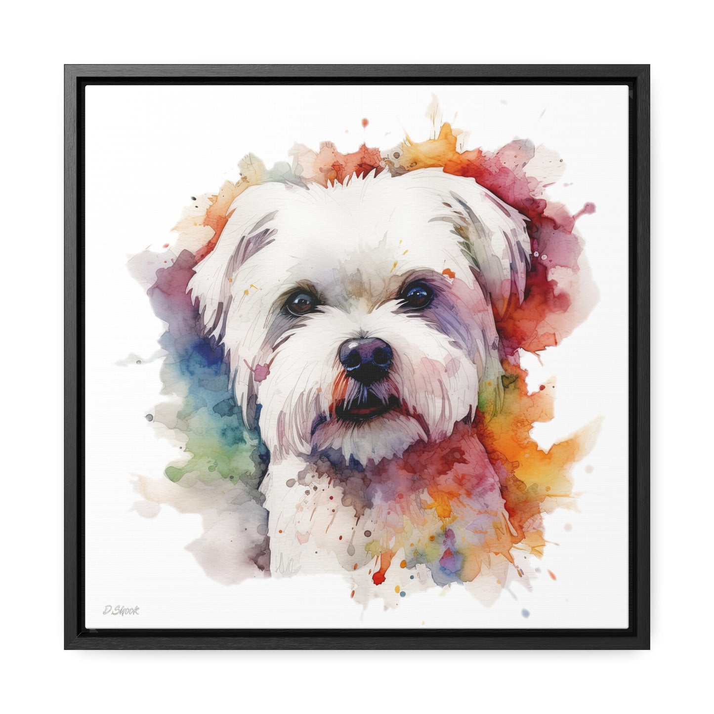 Maltese Dog 2 Gallery Canvas Wraps, Square Frame