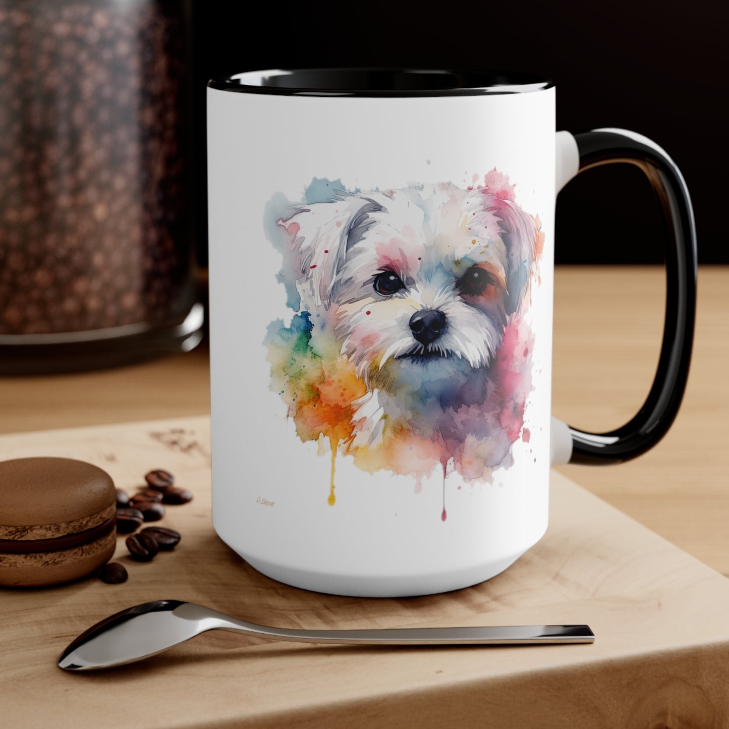 Maltese Dog 1 Accent Mugs
