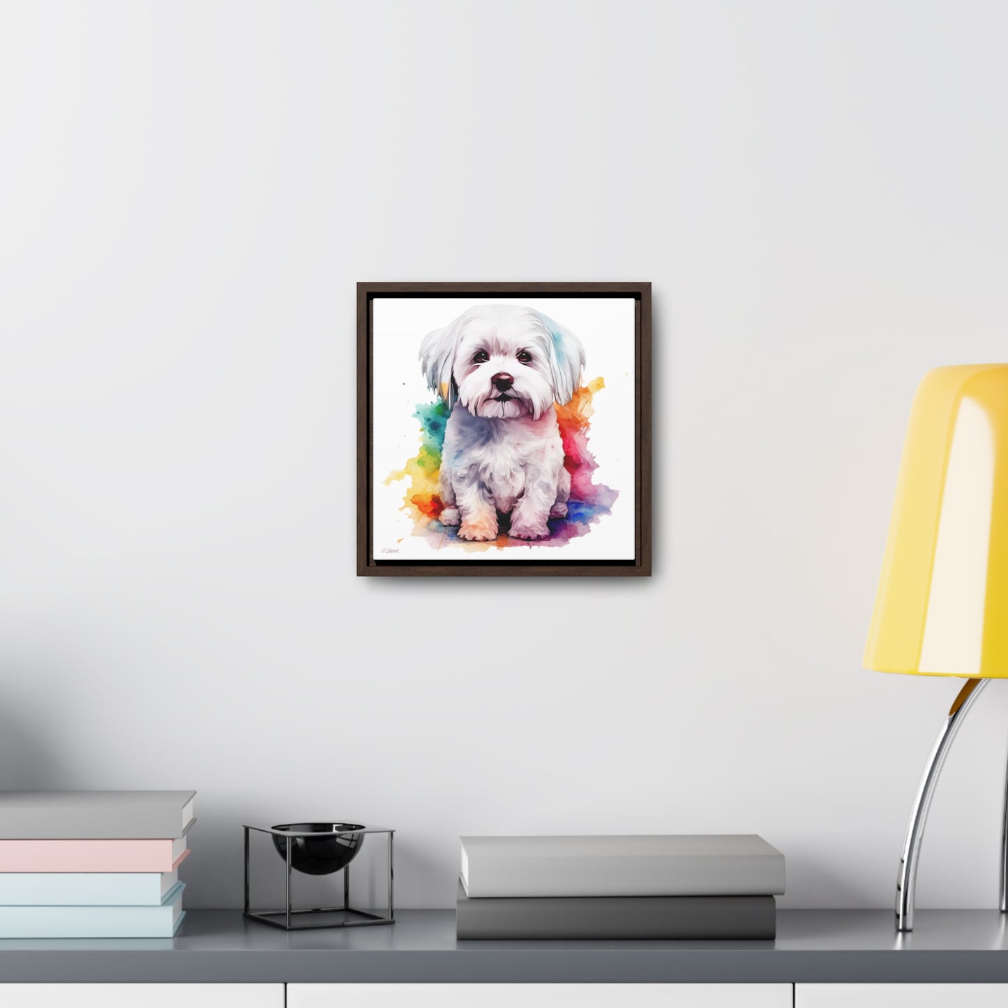 Maltese Dog 3 Gallery Canvas Wraps, Square Frame