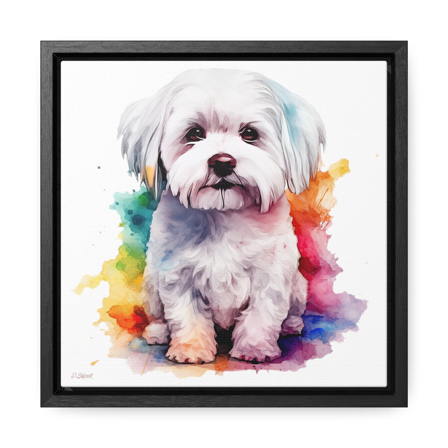 Maltese Dog 3 Gallery Canvas Wraps, Square Frame